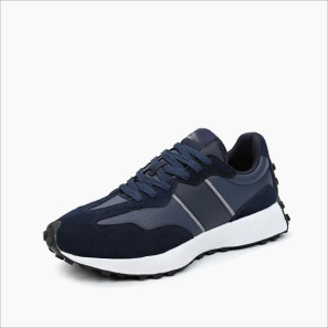 Navy blue Leather Retro Sneakers for Men