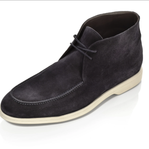 Navy Blue Suede Mens Chukka Boots