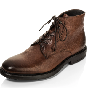 Brown leather Lace-up Boots for Men