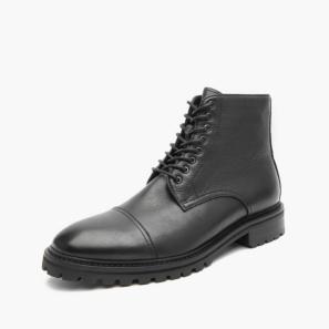 Black Leather Chukka Boots for Men