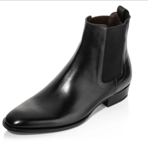 Black Leather Dress Chelsea Boots for Men