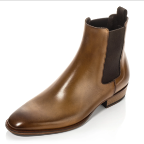 Brown Burnished Leather Men's Chelsea Boots