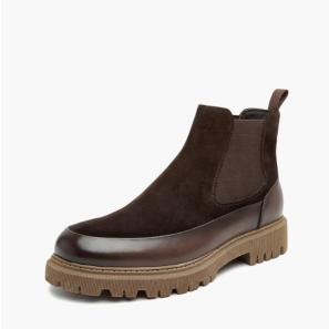 Brown Cow Leather mix Suede Chelsea Boots