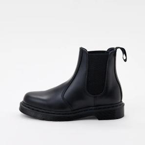 Black Leather Mens Chelsea Boots with Round Toe