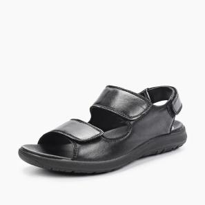 Black Double Velcro Strap Mens Sandals