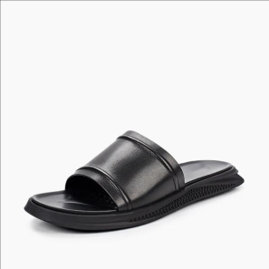 Black Clean Vamp Mens Slipper Sandal