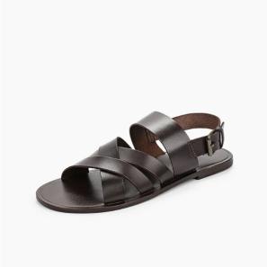 Brown Crisscross Fisherman Sandals