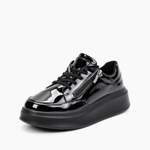 Black Patent Low-top Sneakers for Kids