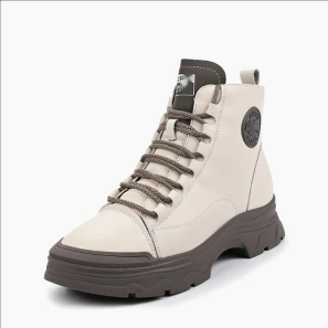 Offwhite Soft Leather Ankle Boots for Kids