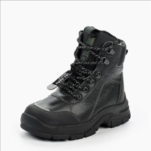 Black Leather Hiking Boots for Boys