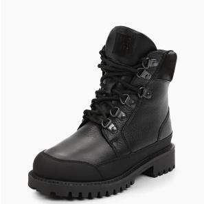 Classic Black Leather Boys' Lace-up Boots