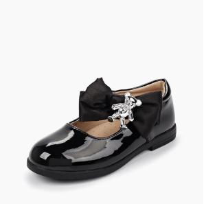 Black Patent Bow Strap Girls' School Shoes