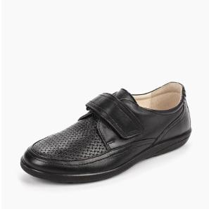 Black Flat School Shoes with Velcro Strap