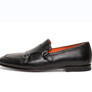 Black Men Dress Shoes with Double Buckle