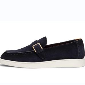 Black Suede Casual Monk Strap Slip-on