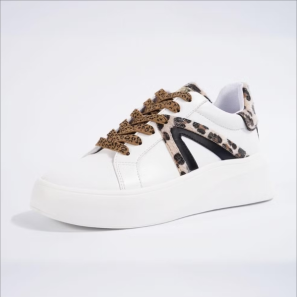 White Leopard Platform Women Sneakers