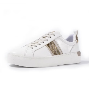 Snow White Lace-up Beads Stripe Sneakers For Women