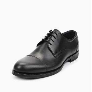 Black leather Mens Derby Shoes