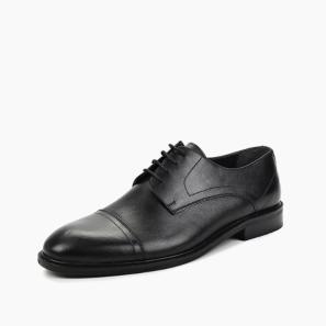 Black leather men dress shoes