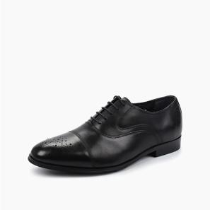 Black Leather Men Dress Shoes Brogue 