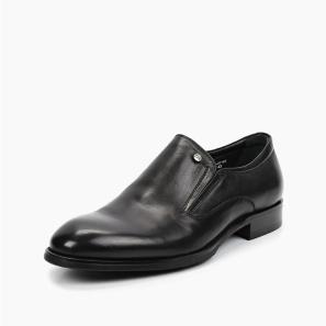 Black Leather Men Dress Loafer Shoes 