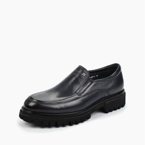 Black Genuine Leather Men Slip-on