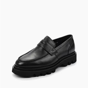 Black Real Leather Men Loafer Shoes