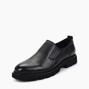 Classic Black Leather Slip-on Shoes for Men