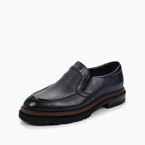 Black Grain Full Leather Men Slip-ons