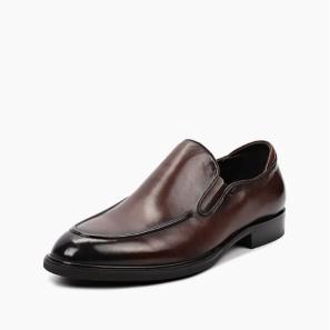 Quality Brown Leather Mens Slip-on Shoes