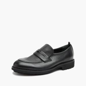 Classic Black Soft Leather Mens Penny Loafers